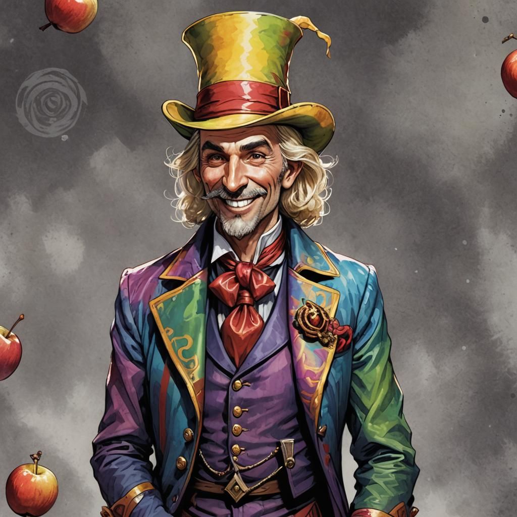 Rictavio: Fantasy Ringmaster in Watercolor Style