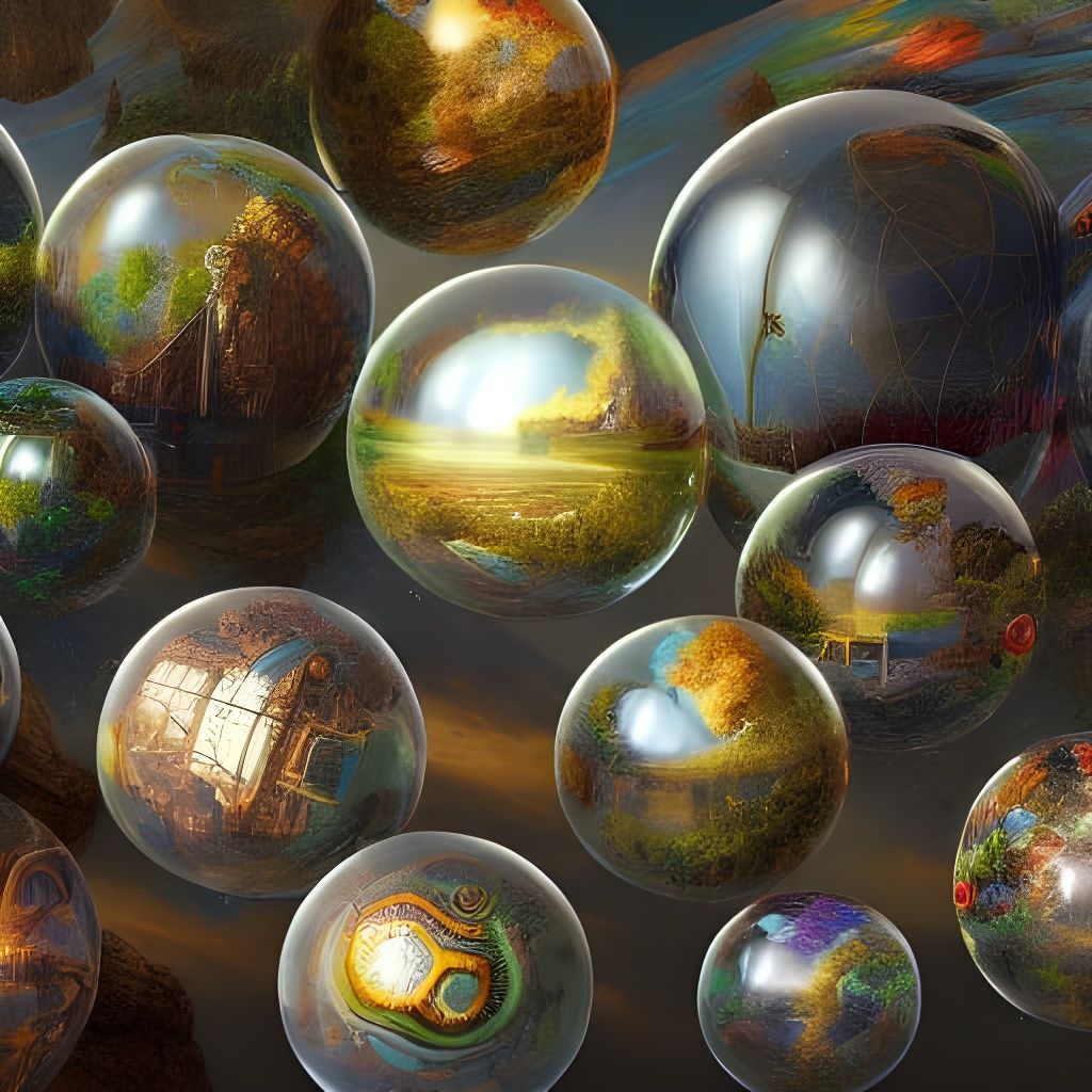 Apocalyptic Worlds in Glass Spheres: A Digital Illustration