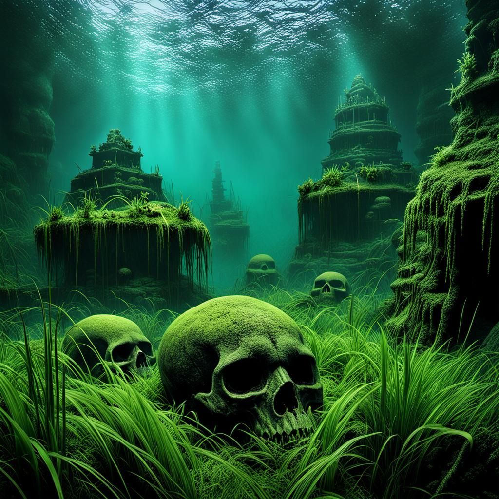 Eerie Prehistoric Swamp with Skulls and Petroglyphs