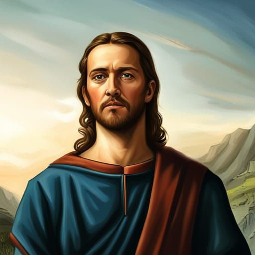 Sorrowful Jesus Christ: Hyper-realistic Portrait