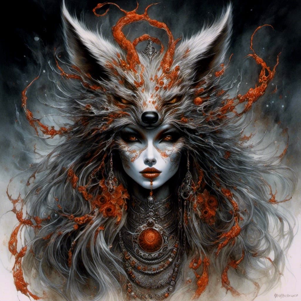 Kitsune: Japanese Fox Spirit in Dark Fantasy Art