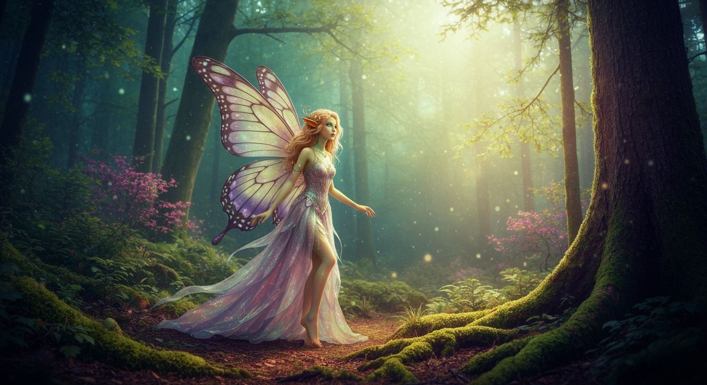 Ethereal Fairy in Forest, Inspired by Classic Fairy Art