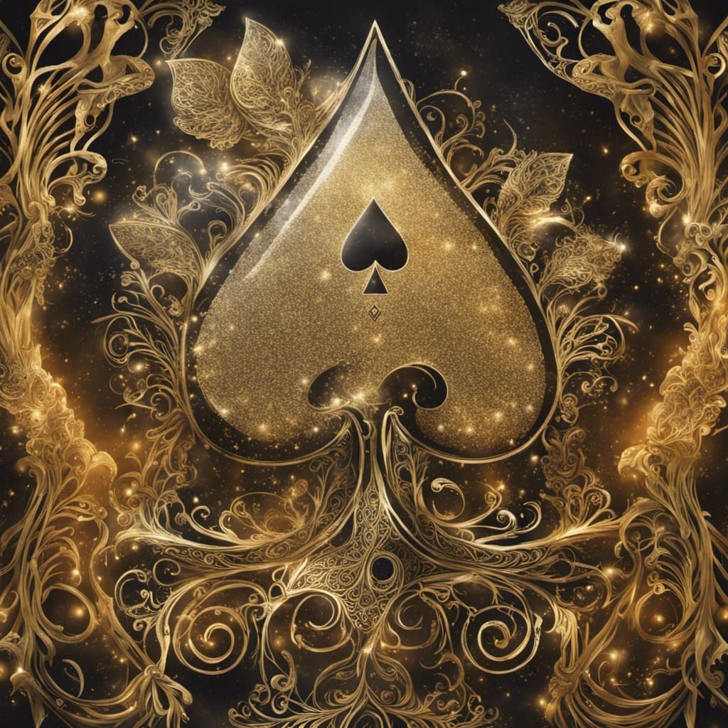 Magical Ace of Spades with Intricate Filigree