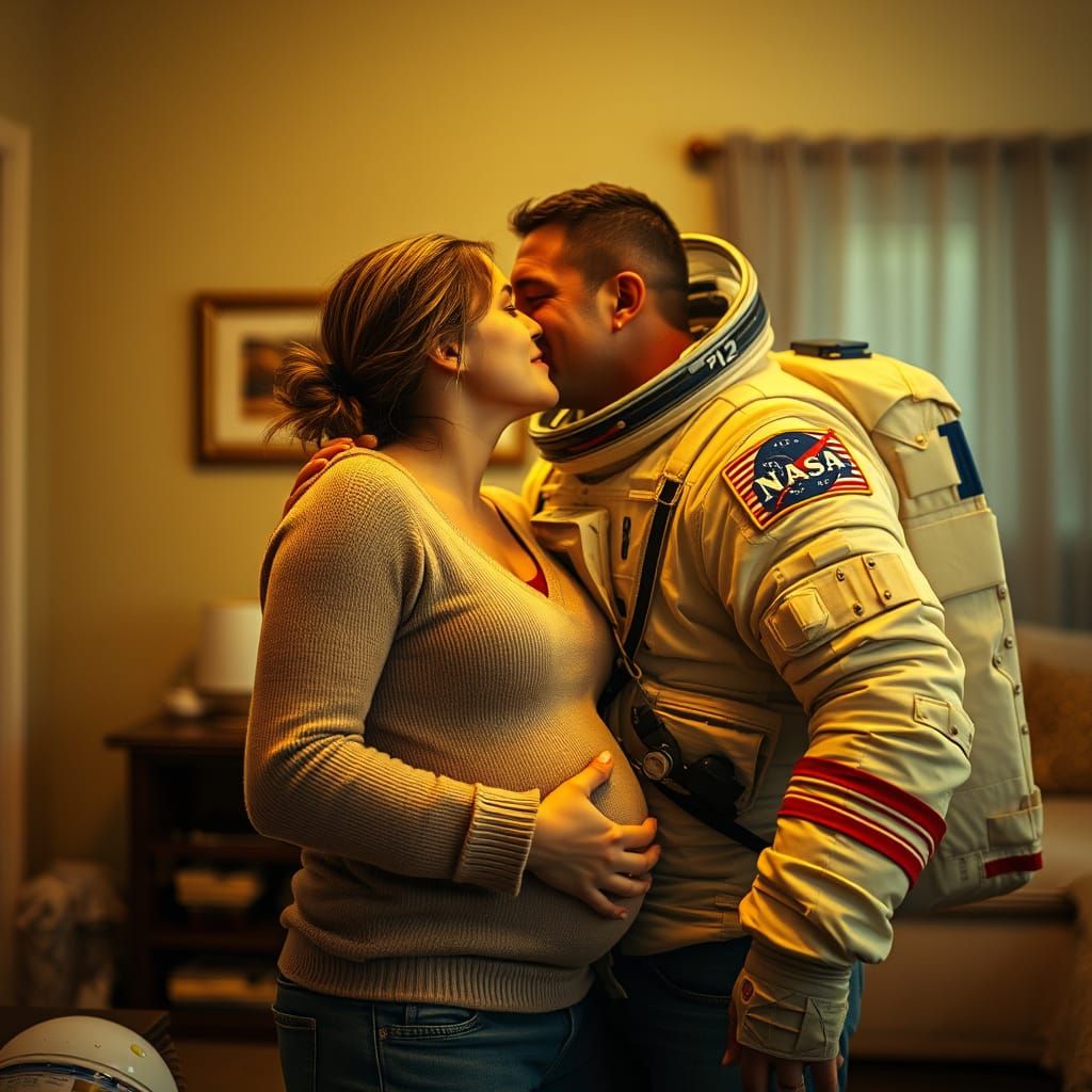 Astronaut Returns Home to His Pregnant Love