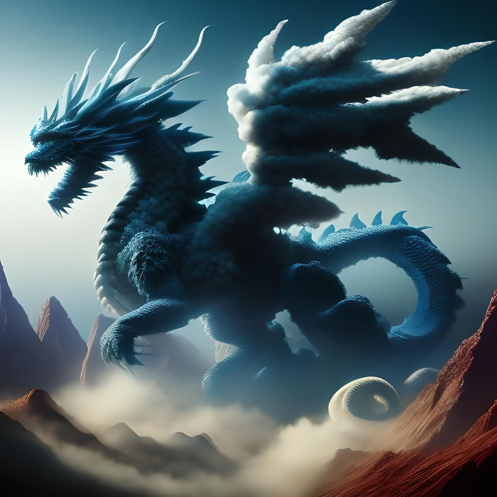 Cloud Dragon: Ethereal Mythical Creature
