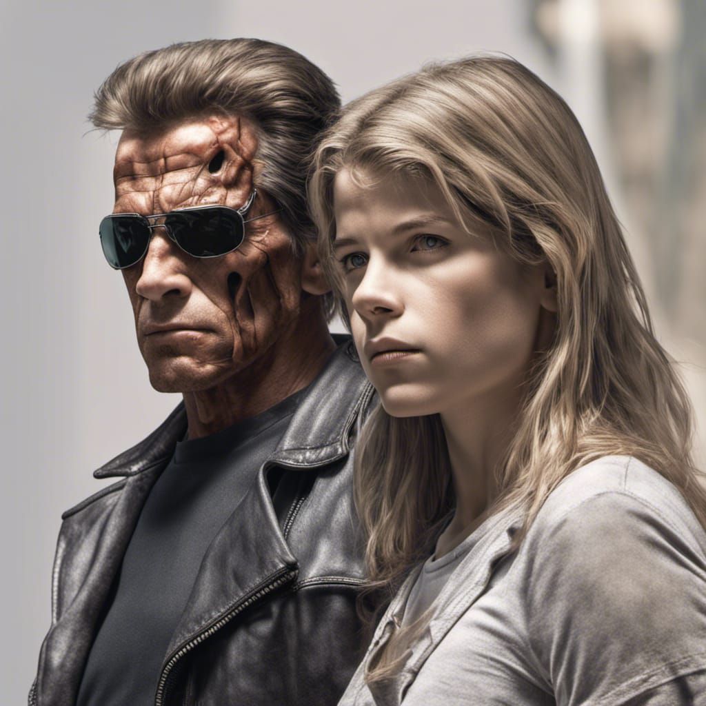 Linda Hamilton and Terminator: Hyperrealistic Rendering