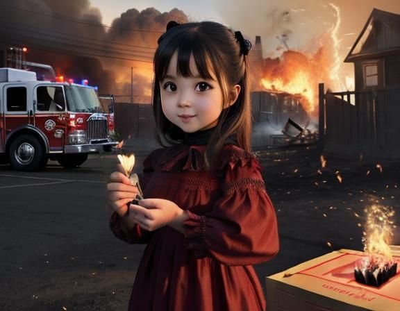 Girl with Matches and Fire: Disaster Girl Photo