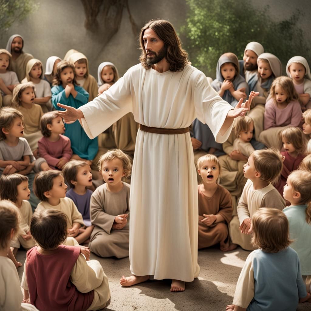 Jesus Christ Teaching Toddlers: A Vision of Innocence