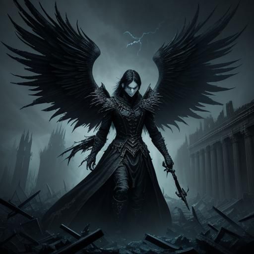 Lucifer: Fallen Angel in a Dark Fantasy Art Portrait