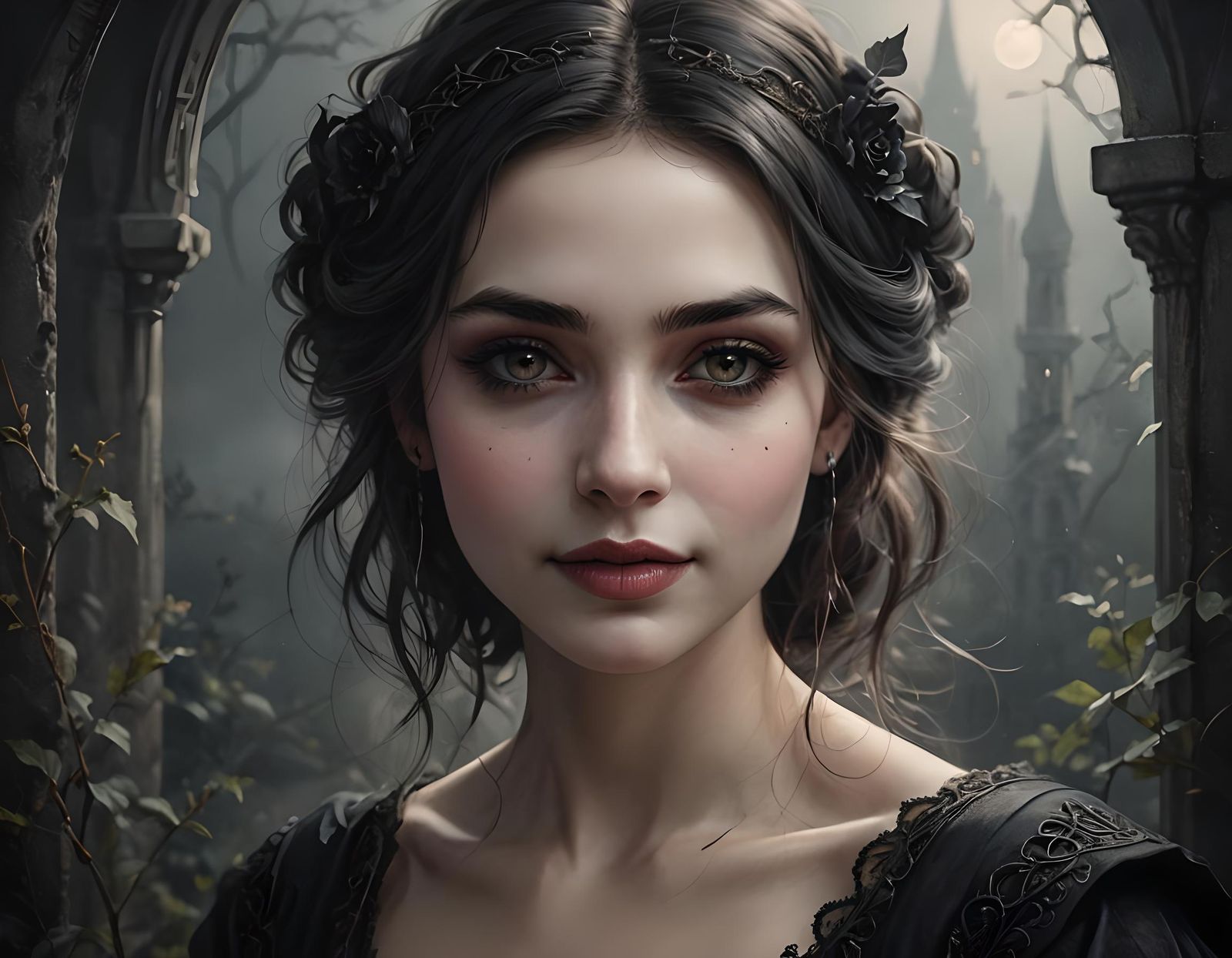 Mystical Gothic Woman Portrait on Artstation