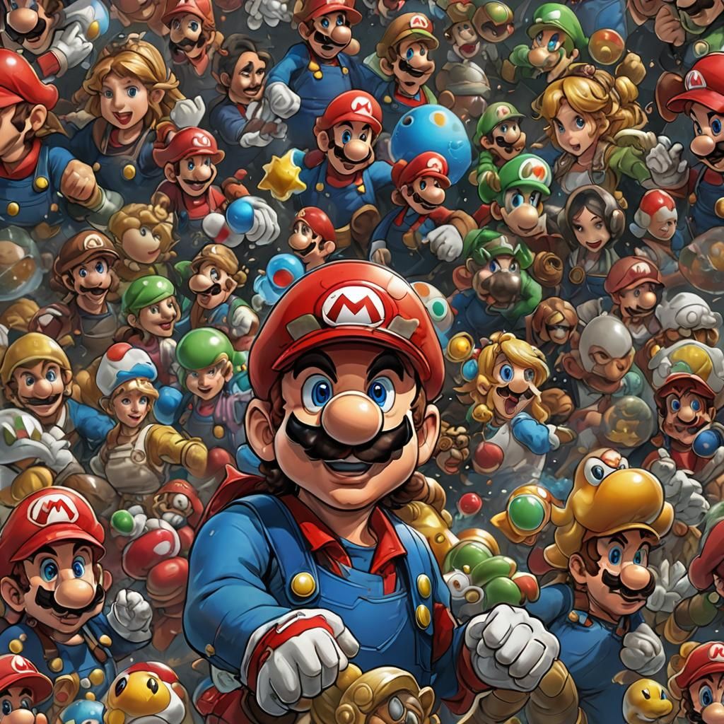 Super Mario Portrait in Artgerm Style