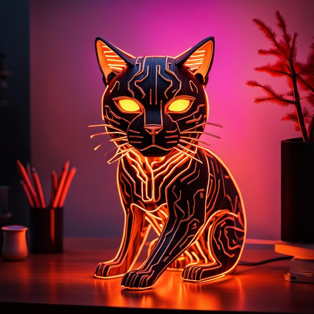 A lamp shaped like a Cat
