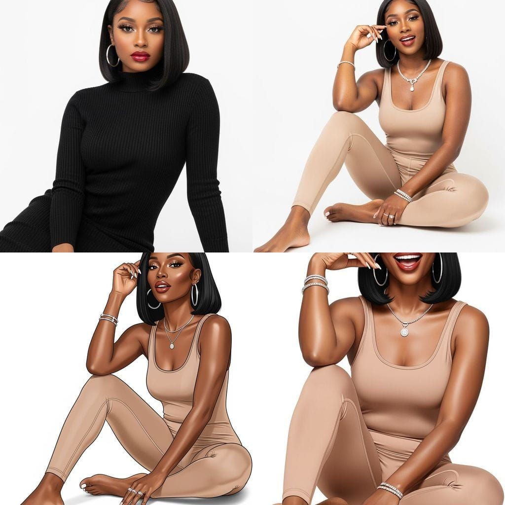 Beautiful Woman with Bob Hairstyle and Playful Smile