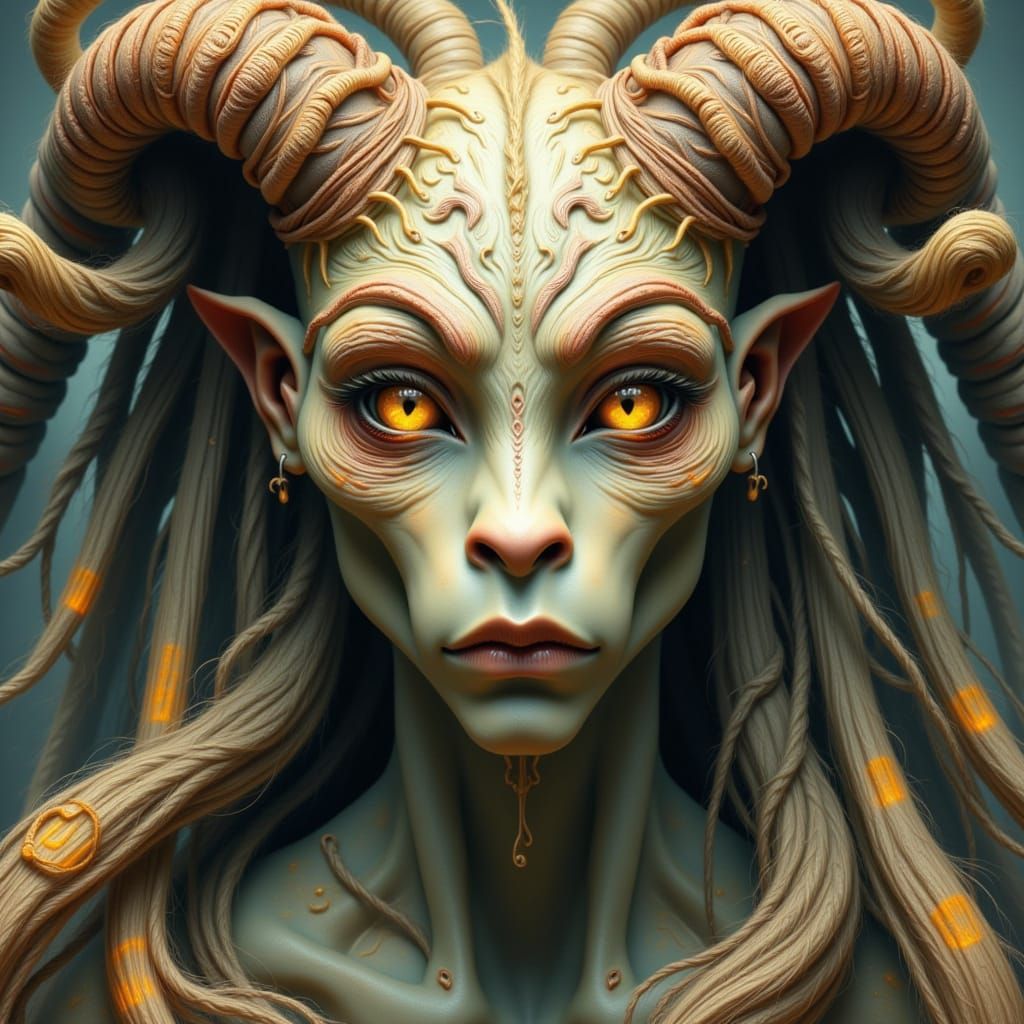 Magical Creature Portrait in Dark Fantasy Style