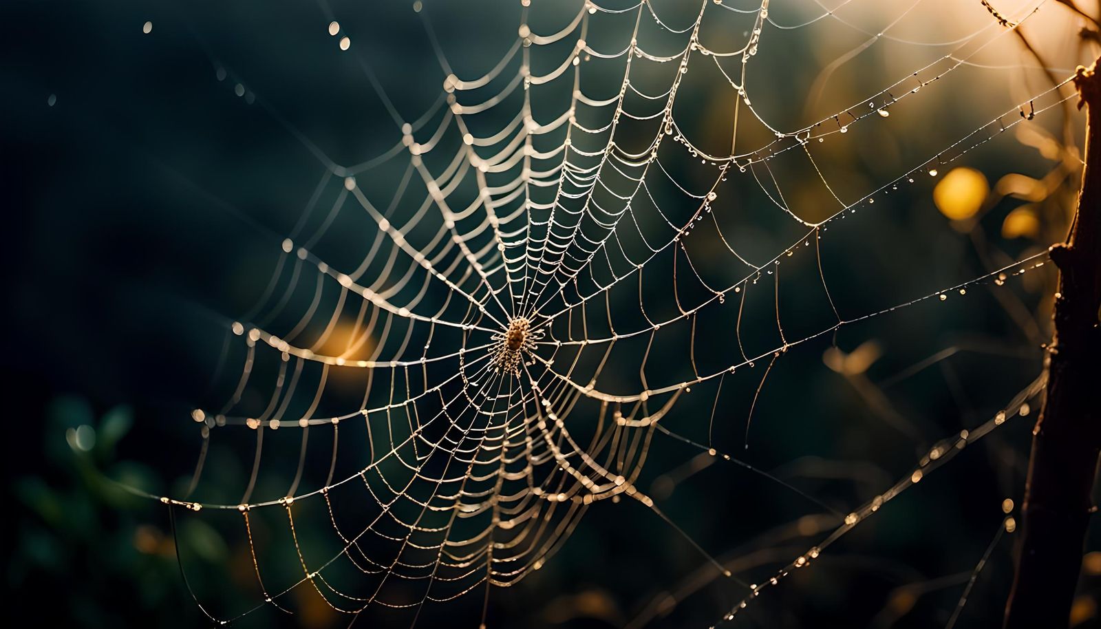 Detailed Spiderweb in Cinematic Film Still