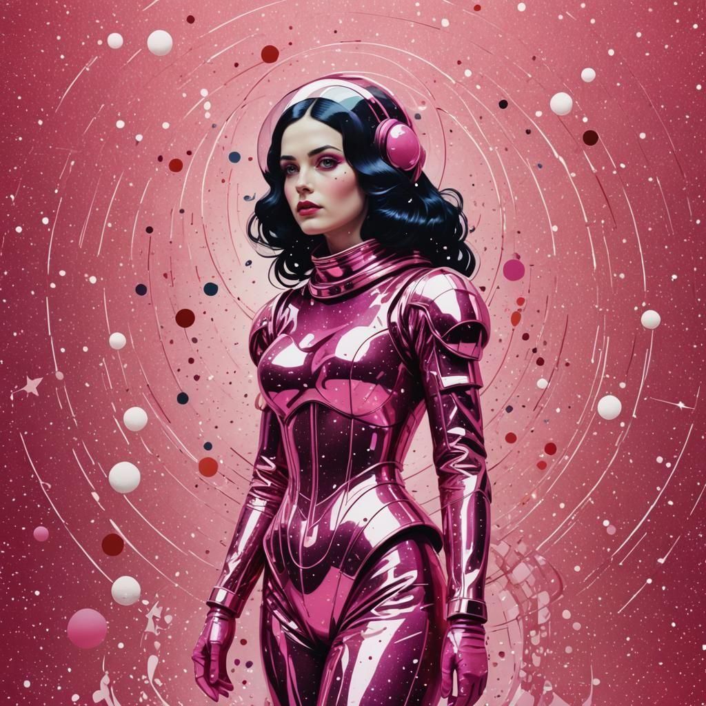 Snow White Space Mermaid in Pop Art Style