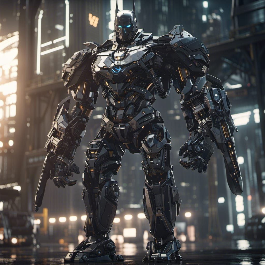 Futuristic Sci-Fi Batman in Polished Metal