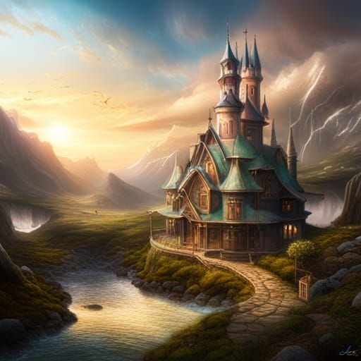 Whimsical Fairy Wonderland Digital Matte Painting