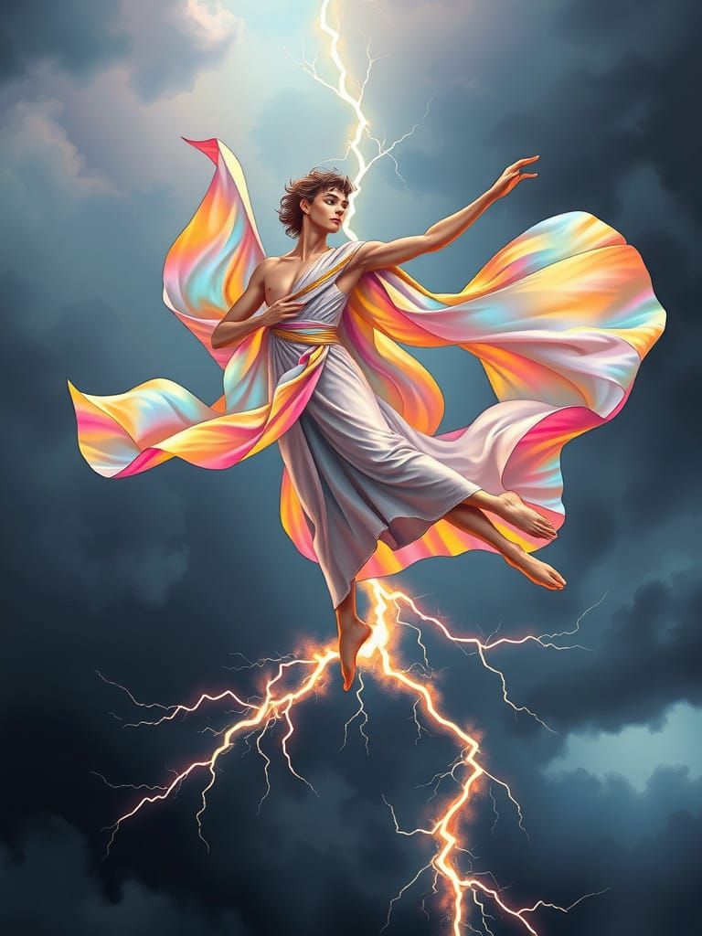 Surreal Dancer Defies Gravity in Cosmic Dance