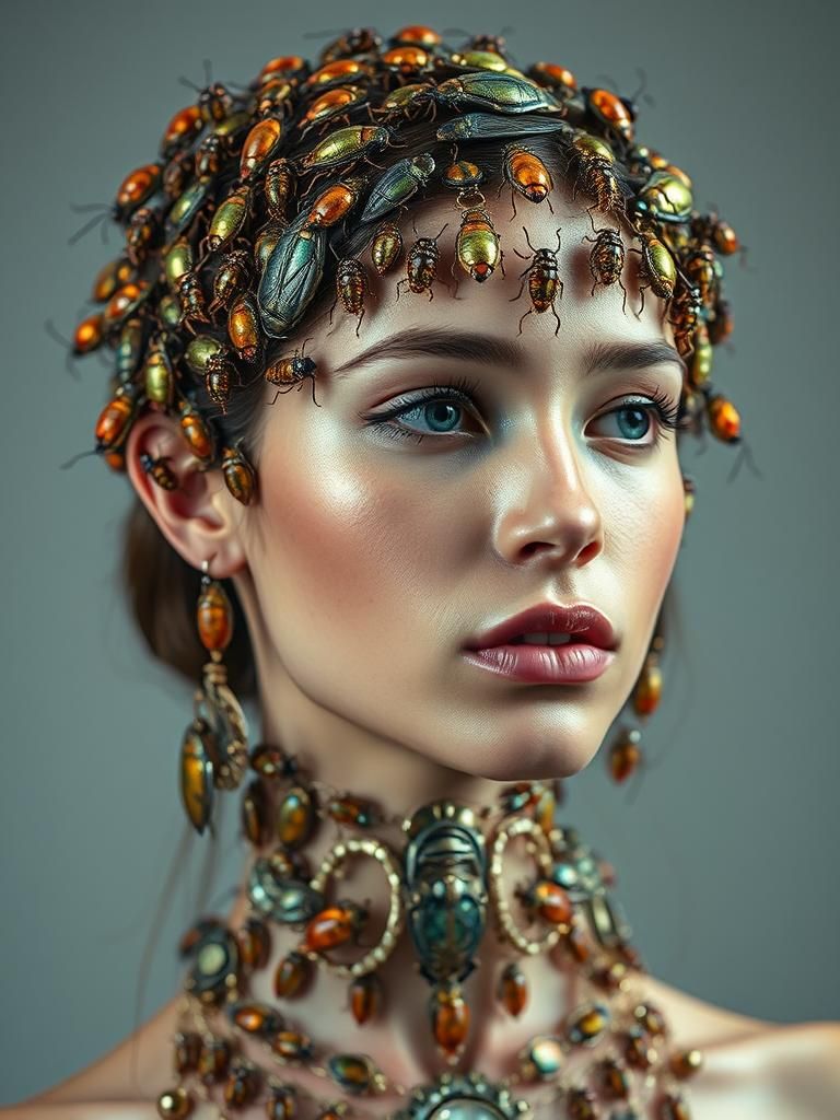 Biopunk Girl with Living Jewelry