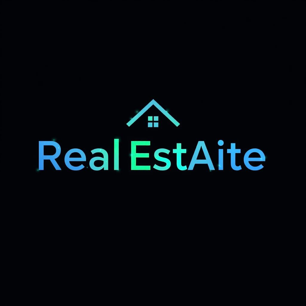 Real EstAIte Logo: AI-Driven Innovation in Metallic Hues