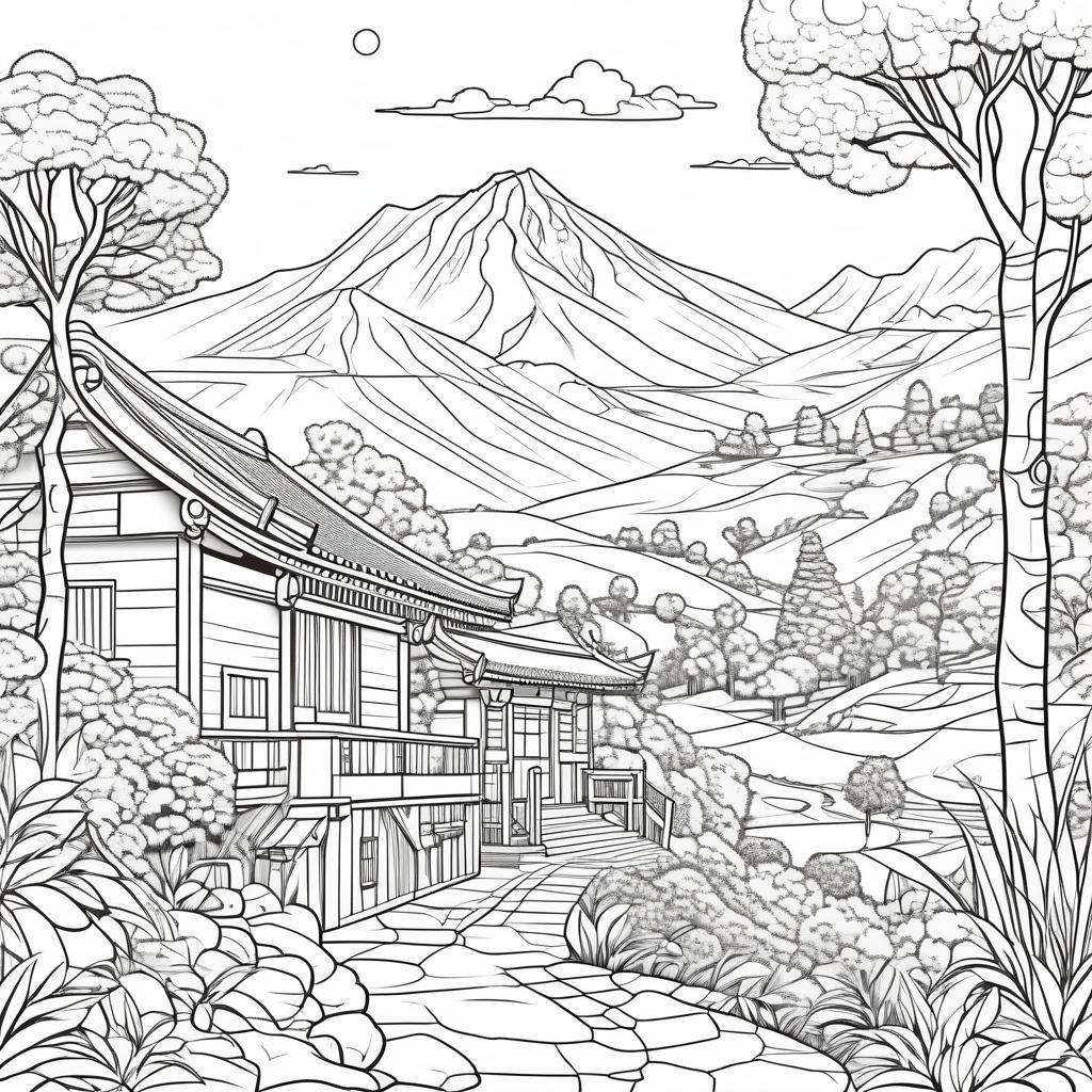 Minimalist Line Art Scene