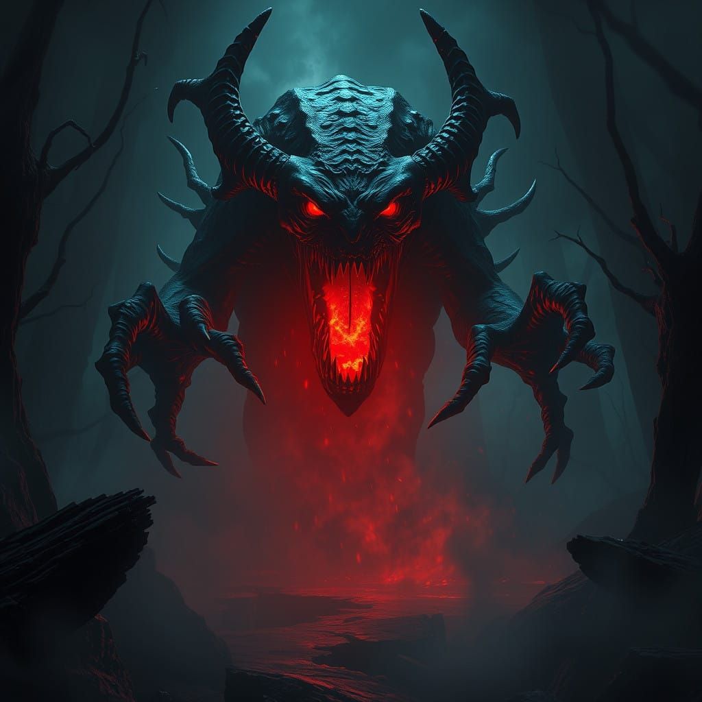 Ethereal Horror Landscape in Fantastical Matte Painting