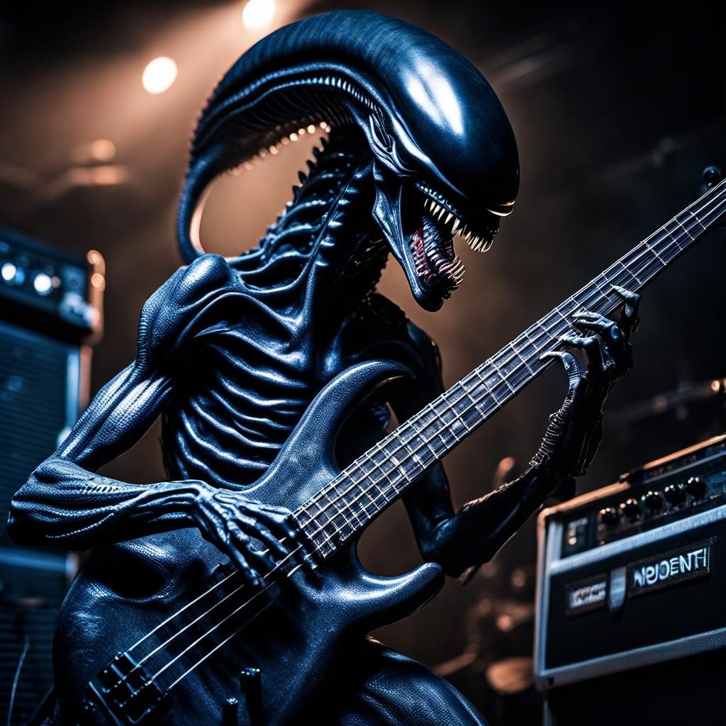 Xenomorph Shreds Bass in Djent Band