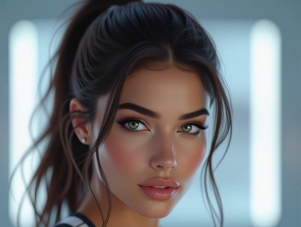 Hyperrealistic Portrait of a Sporty Woman in 8K