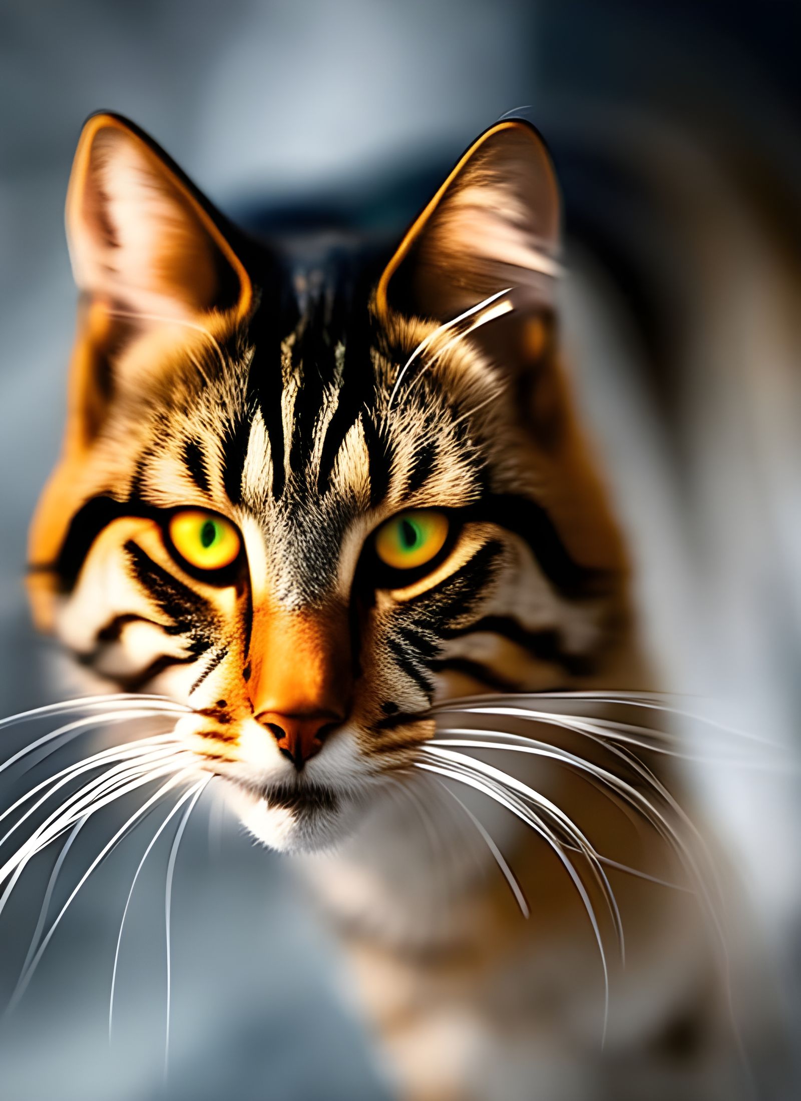 Orange Tabby Cat Portrait in Hyperreal Style