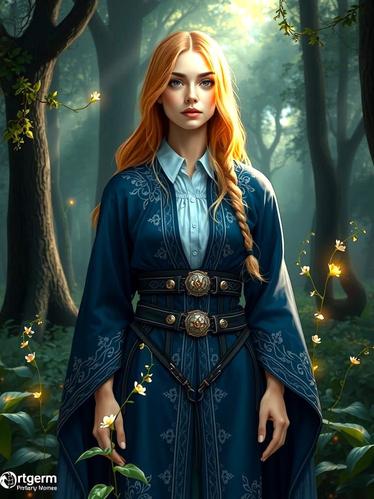 Mystical Wizardess Dominates Verdant Forest in Digital Maste...