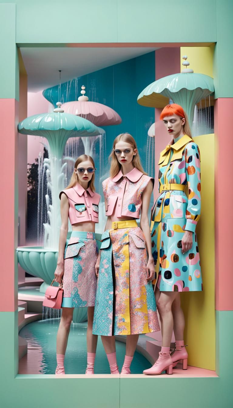 Miu Miu Fashion in Surreal Modern Art Gallery