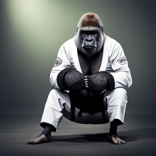 Black Belt Jiu-Jitsu Gorilla Art