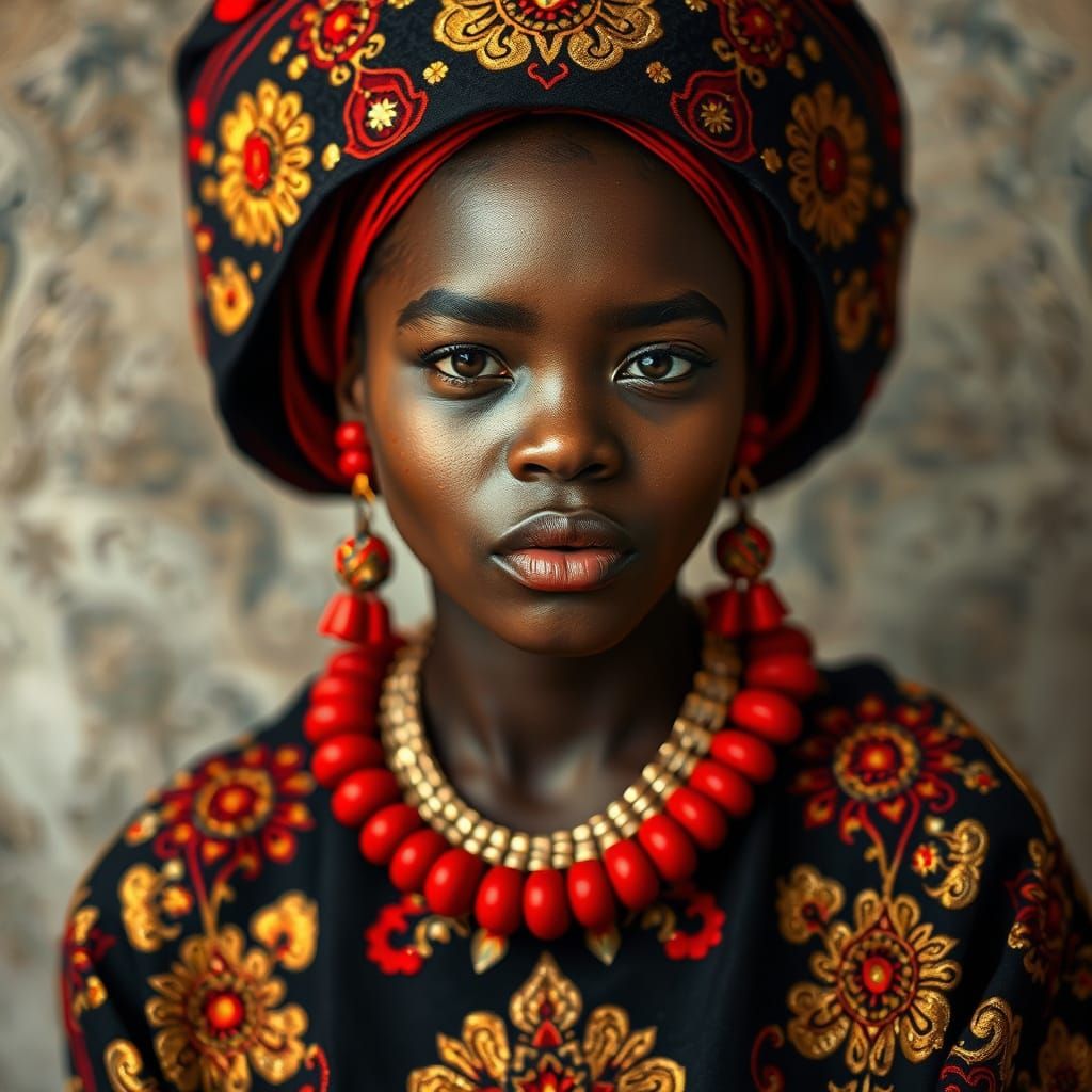 Classic Khokhloma Painting Patterns in Black, Red, Gold