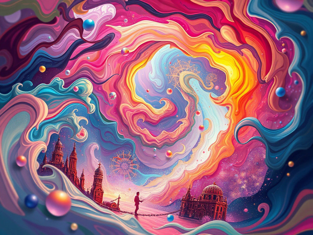Dreamlike Swirling Colors Evoke Artistic Imagination