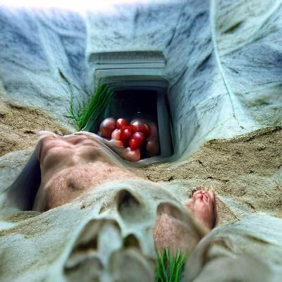 Open Grave in Hyperrealistic Film Style