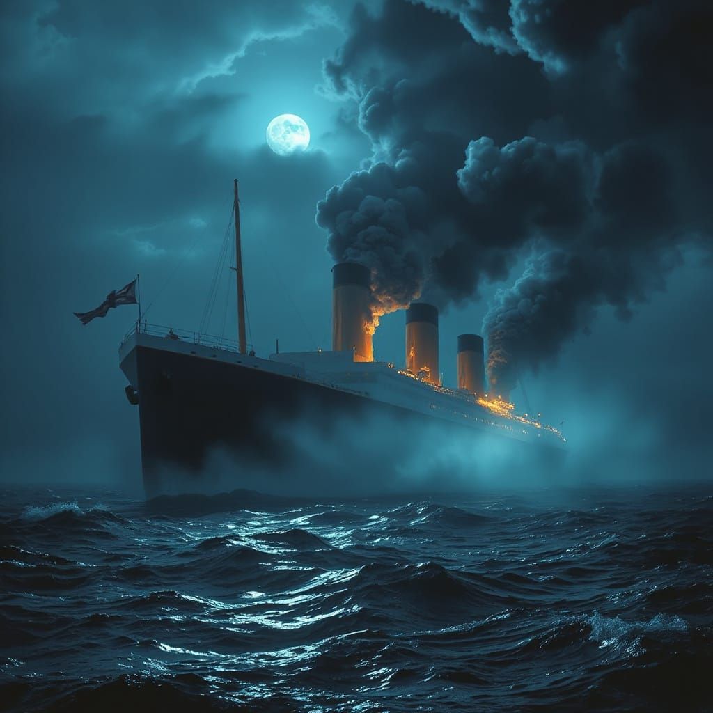 Hauntingly Beautiful Image of the Titanic Sinking