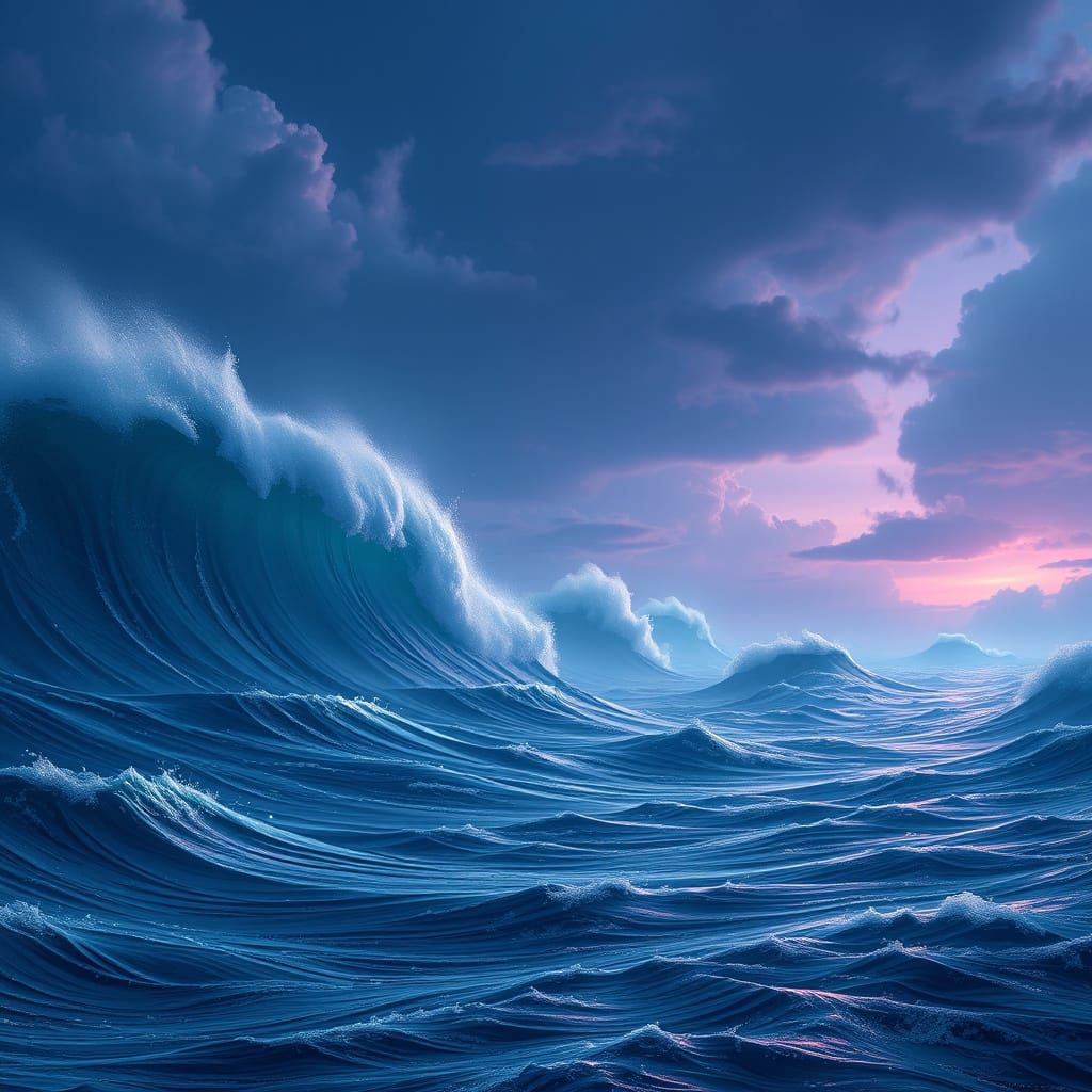 Majestic Waves in a Fantastical Landscape