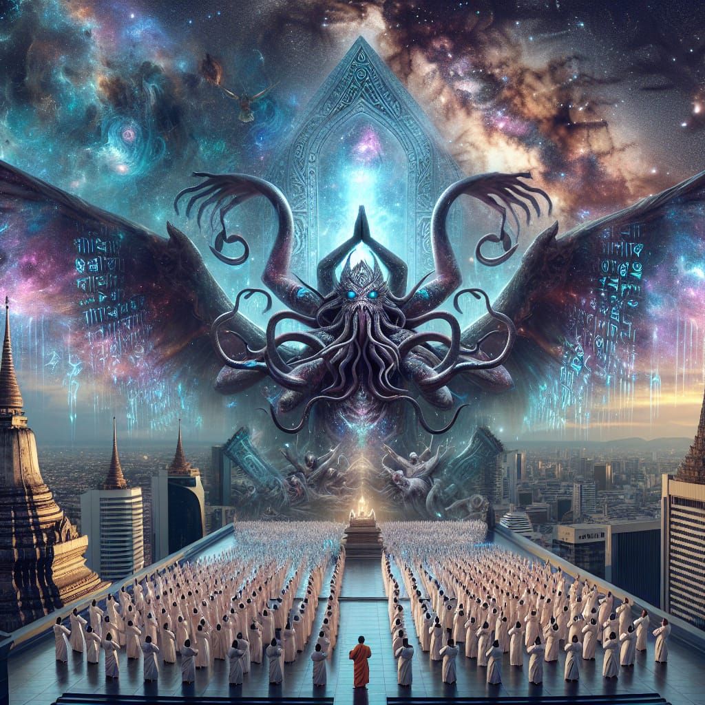 Epic Cosmic Horror: Worshipped Galactic Entity