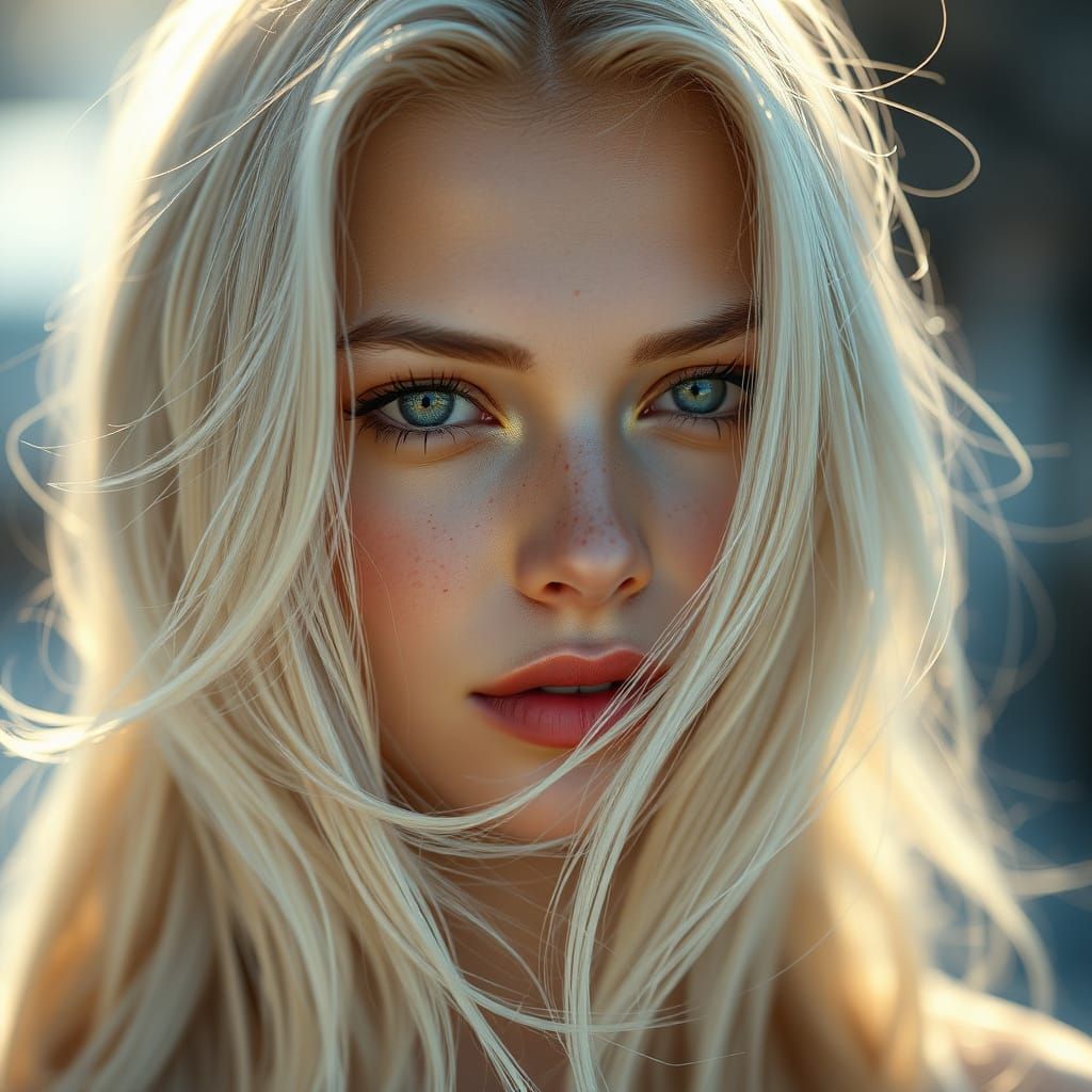 Ethereal Portrait of Woman with Blonde Hair