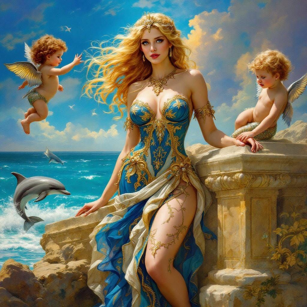 Aphrodite, Goddess of Love, in a Classical Style