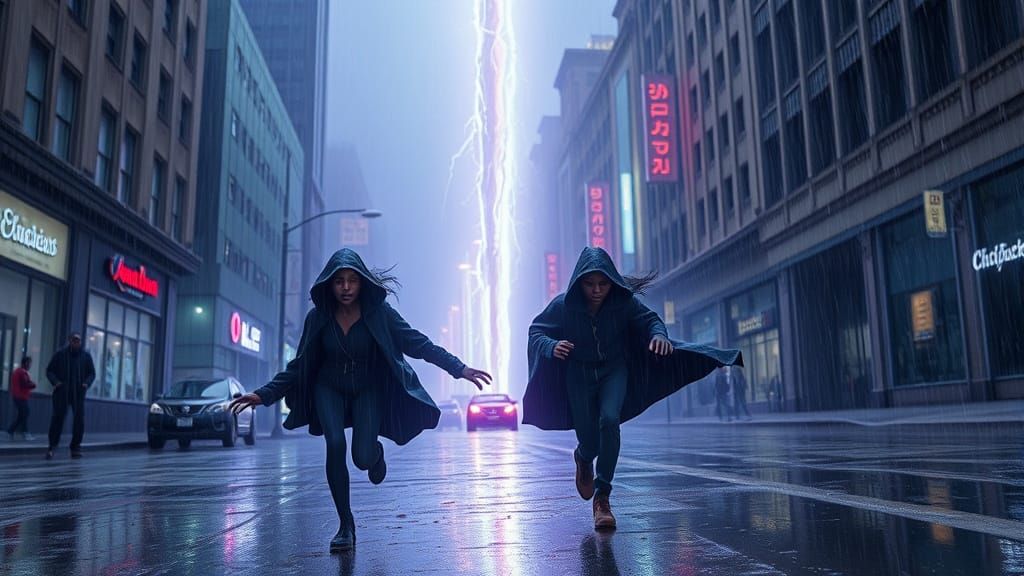 Cosmic Blast: Siblings Flee in an Urban Fantasy World