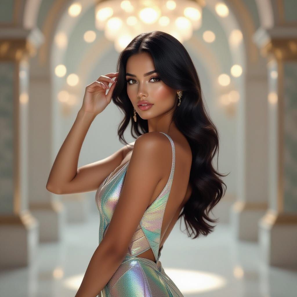 Ethereal Beauty in Futuristic Art Deco Fashion