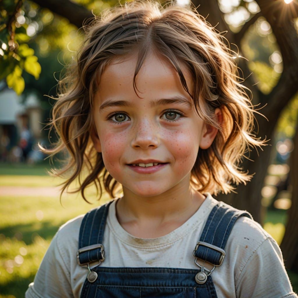 Whimsical Childhood Portrait in Vibrant Garden Setting