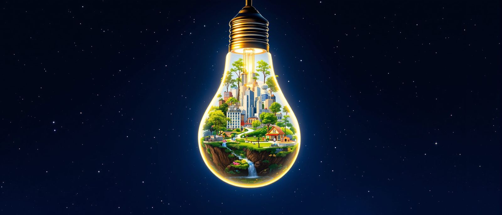 Miniature Ecosystem Inside a Giant Light Bulb