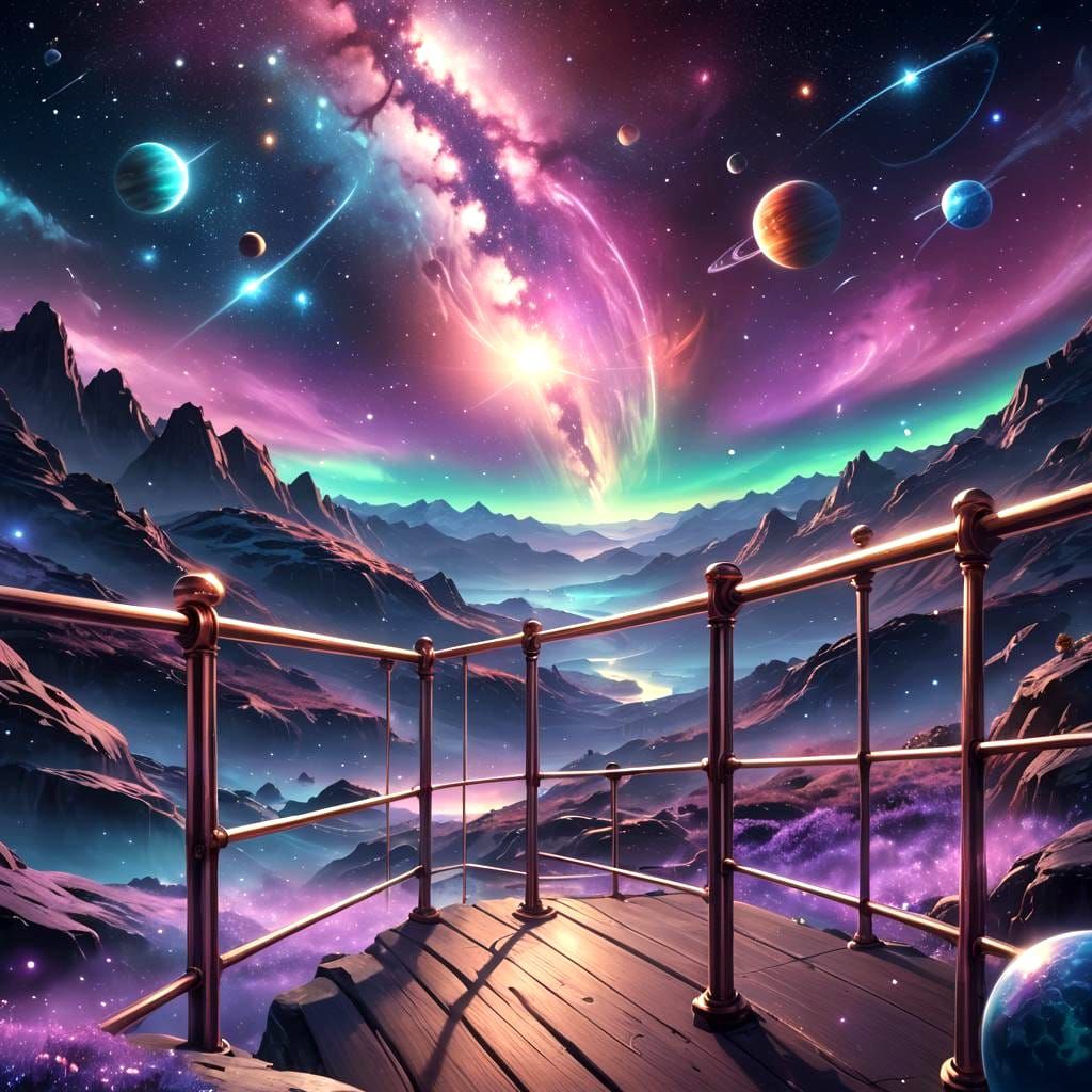 Planets Ascend into the Universe: Digital Art