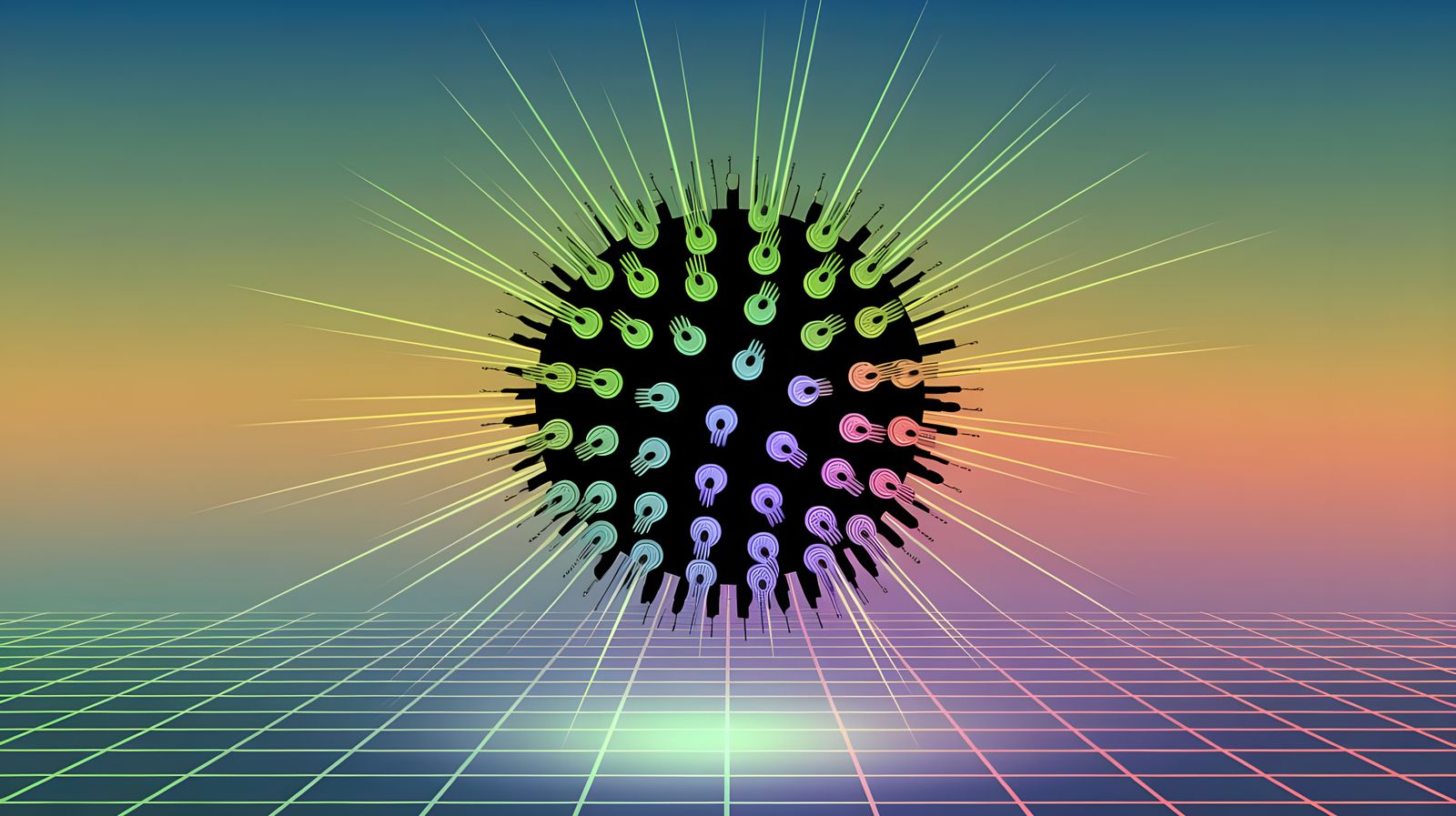 Synthwave Particle in Liminal Space