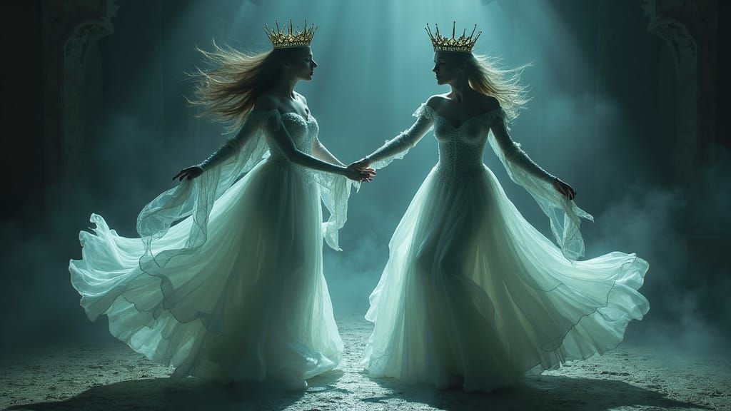 Ghost Queens Dancing in Haunted Darkness