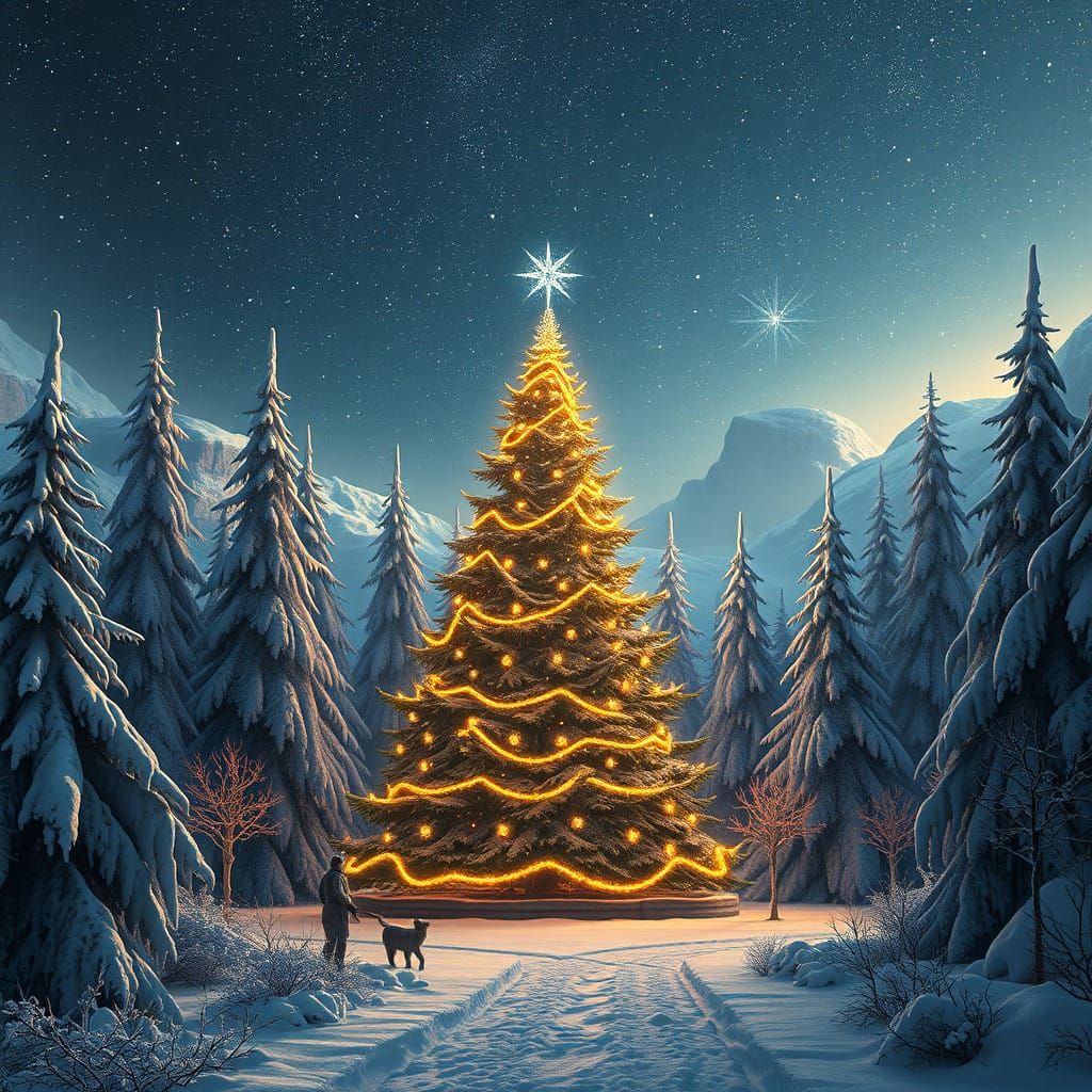 Surreal Winter Wonderland in Shimmering Fantasy Style