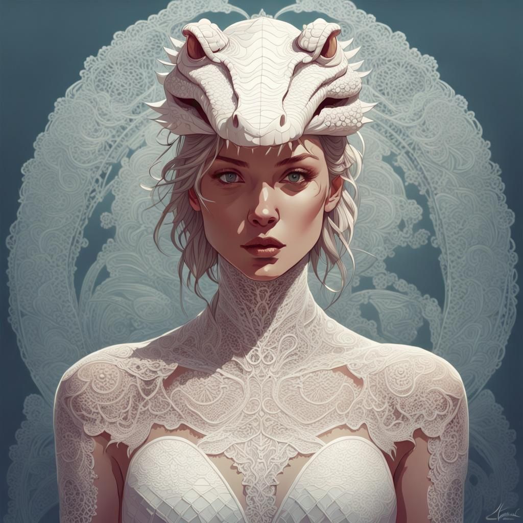 Lace crocodile  young lady